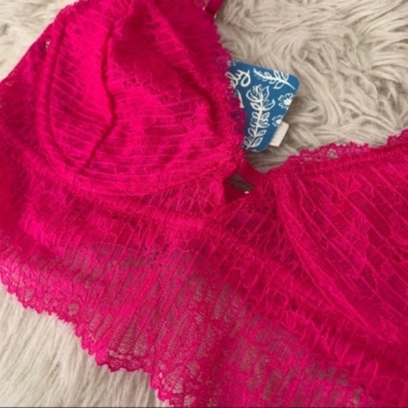 Free People pink lace Alyssa underwire bralette XS New With Tags - Picture 5 of 6